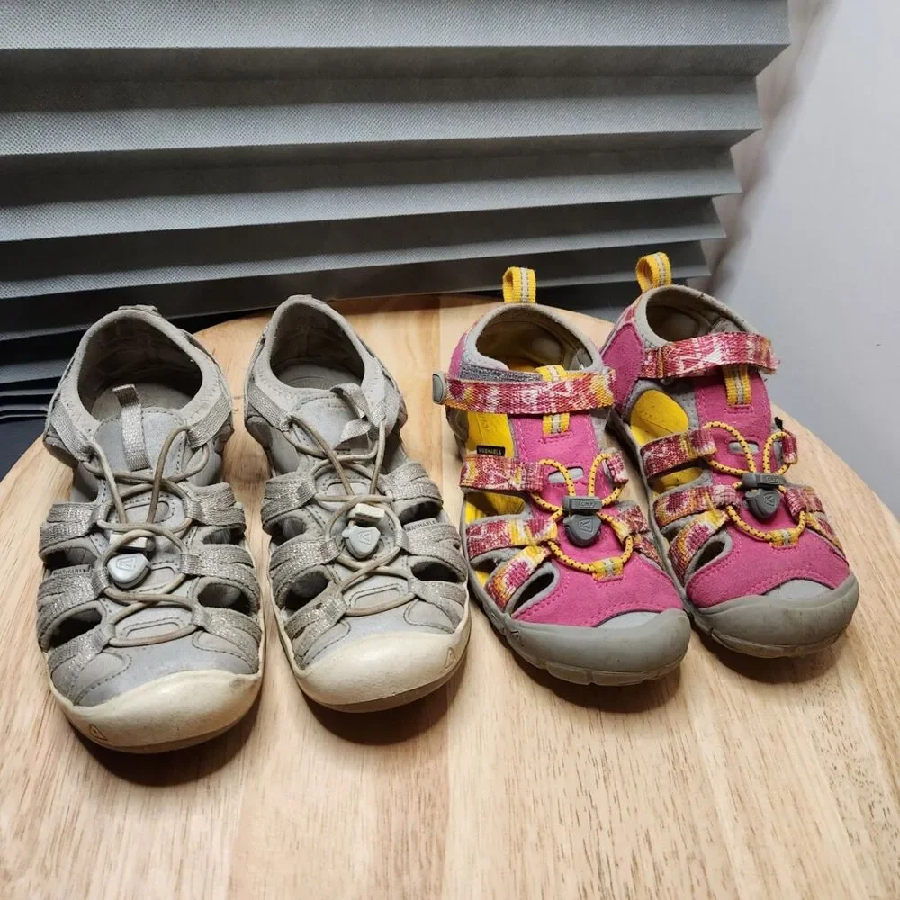 Keen Girls Youth Sandals – Size 2, Lot of 2 Pairs, Waterproof, Play Condition